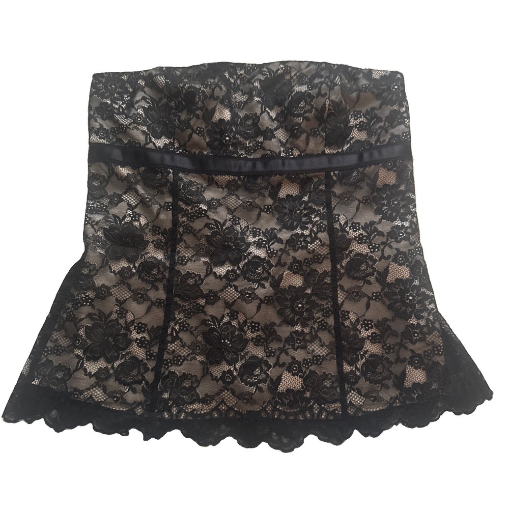 Express Lace Corset Tube Top Size 12 Black  Zippered Top Dark Fairy Grunge